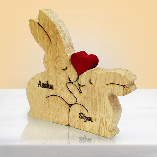 Couple Cuddle Rabbit Puzzle - Gift for Couples