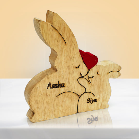 Couple Cuddle Rabbit Puzzle - Gift for Couples