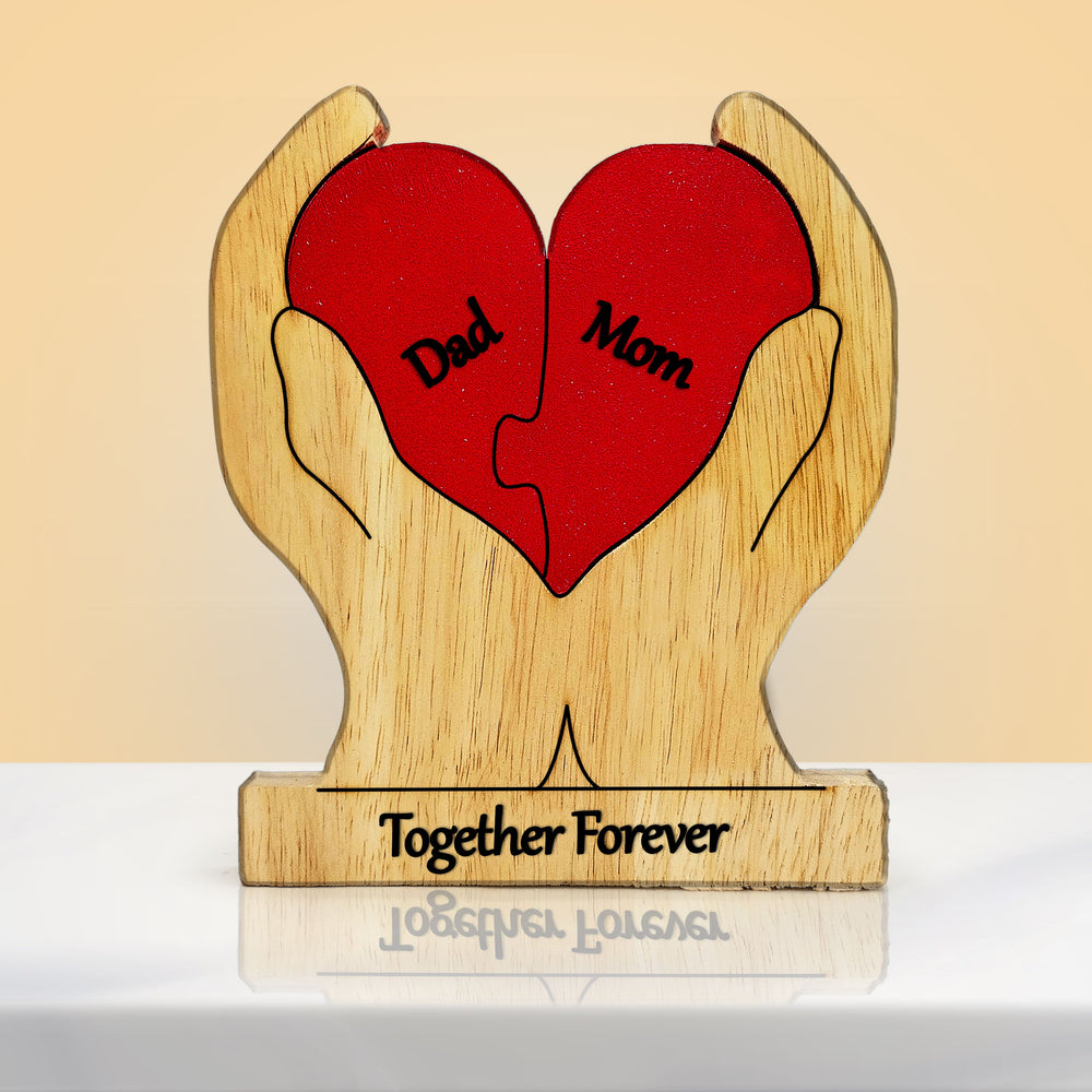 Heart Hug Bunch - Customizable Wood Puzzle