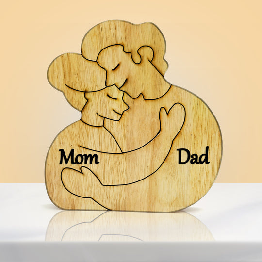 Family Hug Bunch - Customizable Wood Puzzle