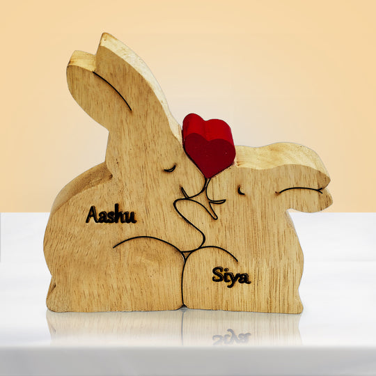 Couple Cuddle Rabbit Puzzle - Gift for Couples