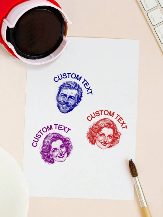 Self-Inking Face & Logo Stamp by The Hamray