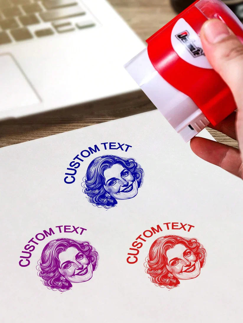 Self-Inking Face & Logo Stamp by The Hamray