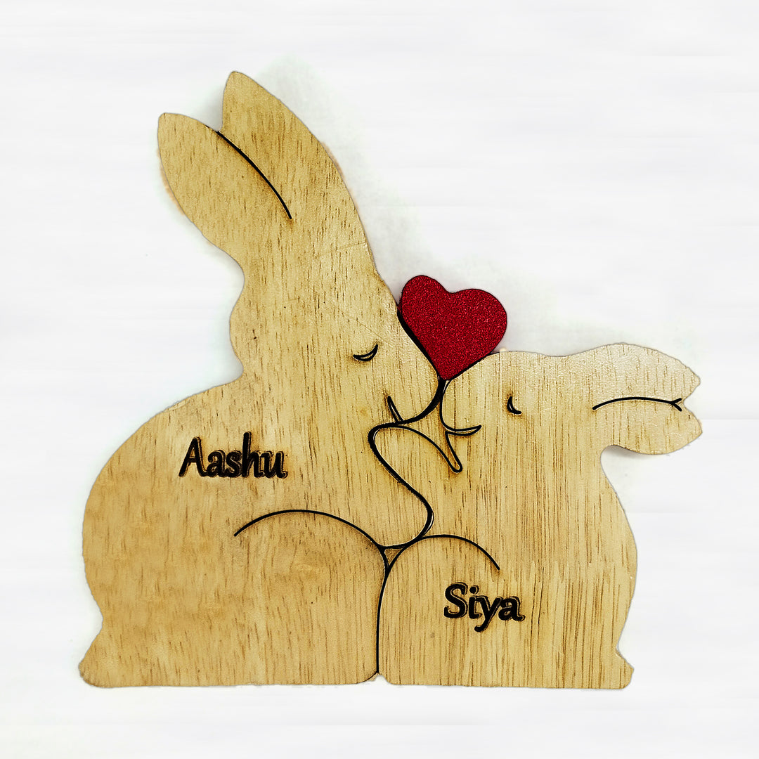 Couple Cuddle Rabbit Puzzle - Gift for Couples